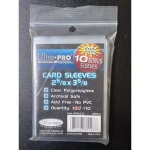 Ultra Pro 100 Count Bonus 10 Clear Poly Penny Trading Card Sleeves MTG Sport NEW